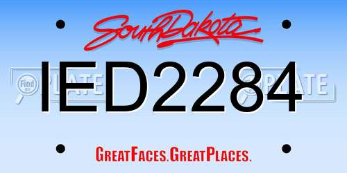 IED2284 South Dakota License Plate