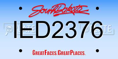 IED2376 South Dakota License Plate
