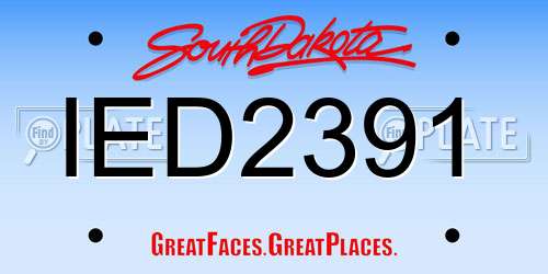 IED2391 South Dakota License Plate