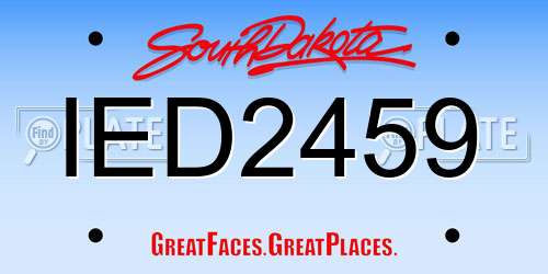 IED2459 South Dakota License Plate