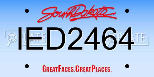 IED2464 South Dakota License Plate