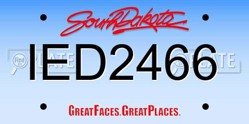 IED2466 South Dakota License Plate