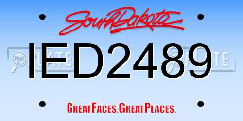 IED2489 South Dakota License Plate