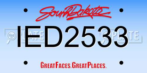 IED2533 South Dakota License Plate
