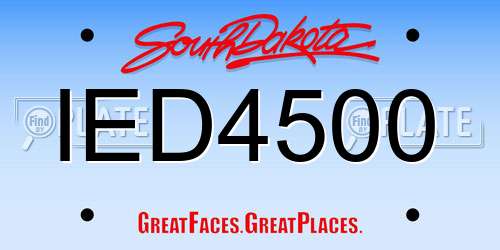 IED4500 South Dakota License Plate