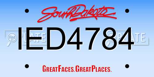 IED4784 South Dakota License Plate