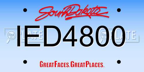 IED4800 South Dakota License Plate