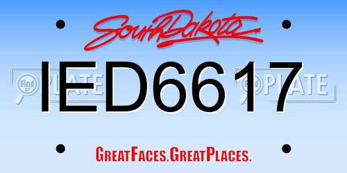 IED6617 South Dakota License Plate