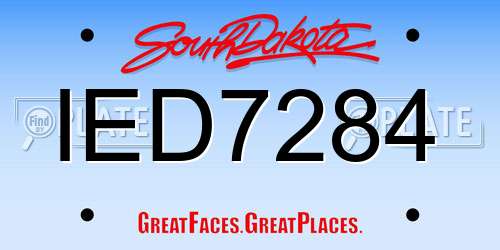 IED7284 South Dakota License Plate