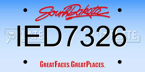 IED7326 South Dakota License Plate