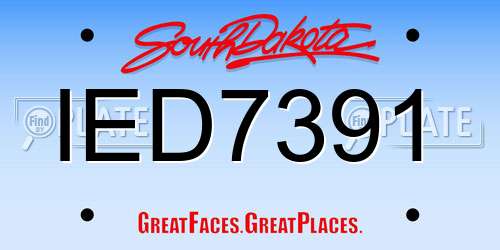 IED7391 South Dakota License Plate