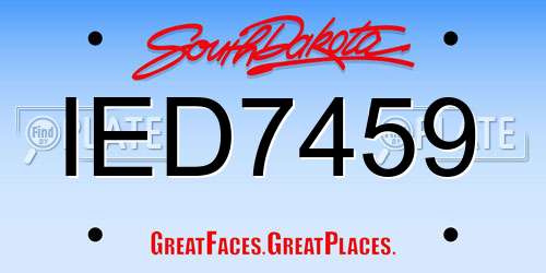 IED7459 South Dakota License Plate