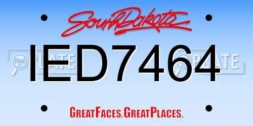 IED7464 South Dakota License Plate