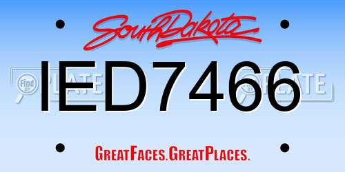 IED7466 South Dakota License Plate
