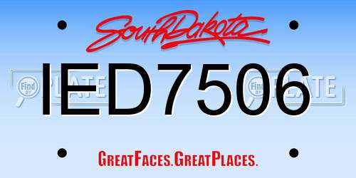 IED7506 South Dakota License Plate