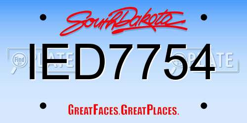 IED7754 South Dakota License Plate