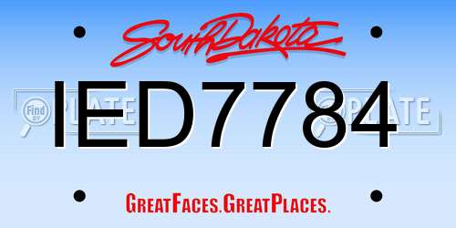 IED7784 South Dakota License Plate
