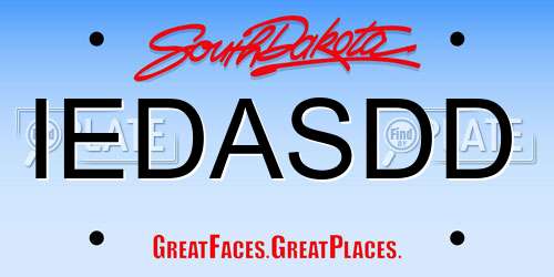 IEDASDD South Dakota License Plate