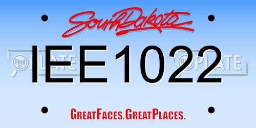 IEE1022 South Dakota License Plate