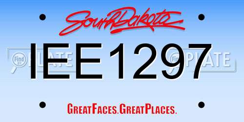 IEE1297 South Dakota License Plate