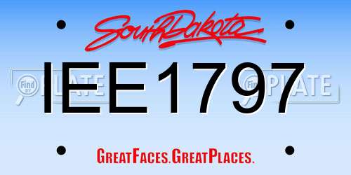 IEE1797 South Dakota License Plate