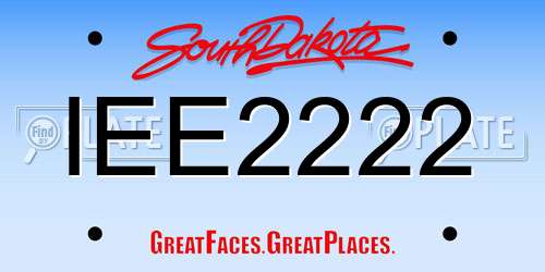 IEE2222 South Dakota License Plate
