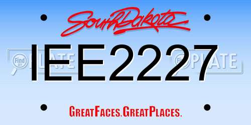 IEE2227 South Dakota License Plate
