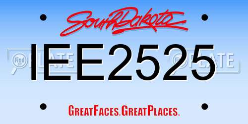IEE2525 South Dakota License Plate