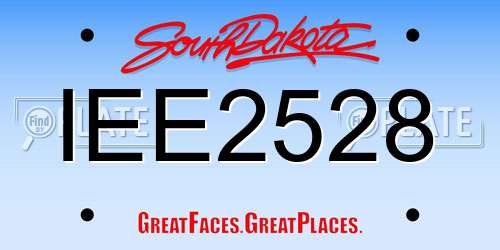 IEE2528 South Dakota License Plate
