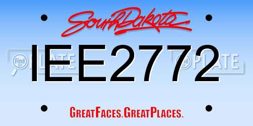 IEE2772 South Dakota License Plate