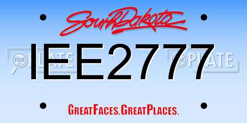 IEE2777 South Dakota License Plate