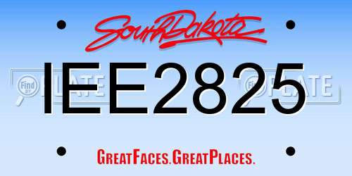 IEE2825 South Dakota License Plate