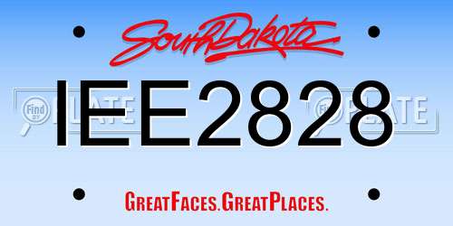 IEE2828 South Dakota License Plate