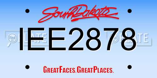 IEE2878 South Dakota License Plate