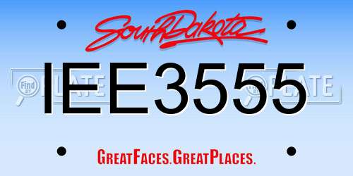 IEE3555 South Dakota License Plate