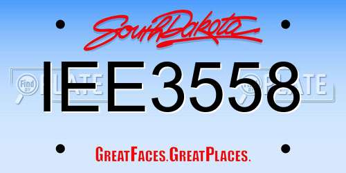 IEE3558 South Dakota License Plate