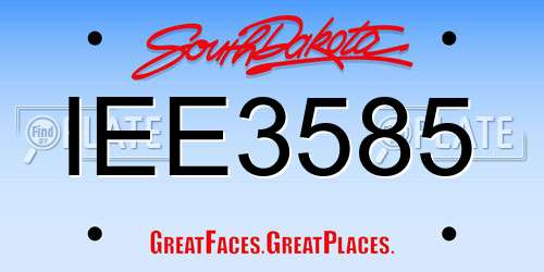 IEE3585 South Dakota License Plate