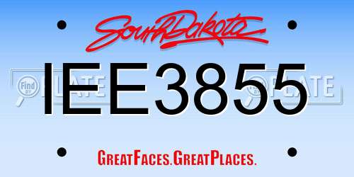 IEE3855 South Dakota License Plate