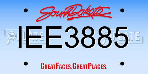 IEE3885 South Dakota License Plate