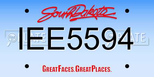 IEE5594 South Dakota License Plate