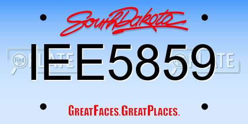 IEE5859 South Dakota License Plate