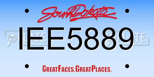 IEE5889 South Dakota License Plate