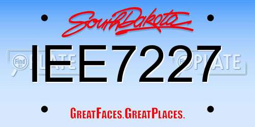 IEE7227 South Dakota License Plate