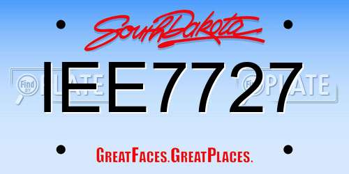 IEE7727 South Dakota License Plate