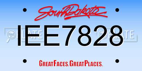 IEE7828 South Dakota License Plate