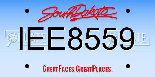 IEE8559 South Dakota License Plate