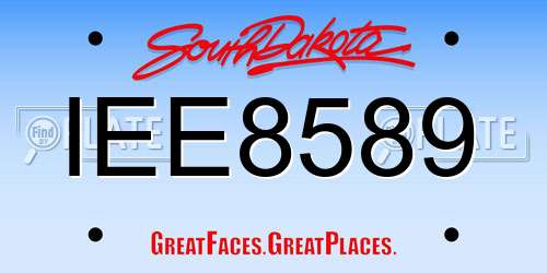 IEE8589 South Dakota License Plate