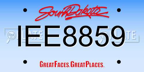 IEE8859 South Dakota License Plate