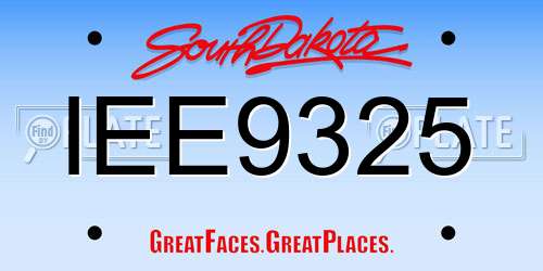 IEE9325 South Dakota License Plate