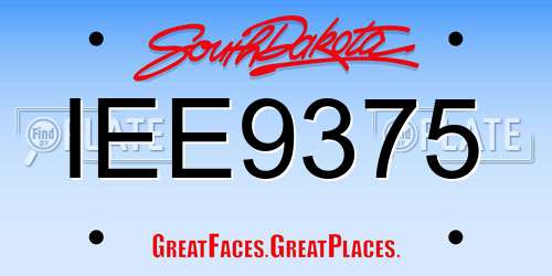 IEE9375 South Dakota License Plate